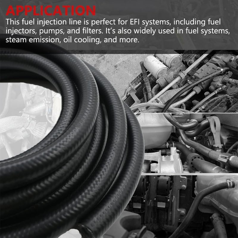 Byredio 1/2 Fuel Line Hose Transmission Cooler Hose 300PSI High Pressure Power Steering Fuel Injection Hose - Image 5
